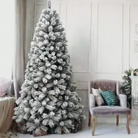 OEM Weihnachtsbaum 210 cm, Tannenzweige mit Schnee, klappbar