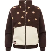 Ragwear Sweatjacke "Plüschjacke Madaras Print Y", Damen, Gr. M, braun (schwarz choco), Sweatjacken Sweatjacke