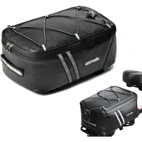 Merkloos Fahrradtasche Gepäckträgertasche Hecktasche - Wasserdicht - 8 Liter - Reflektorstreifen - Schwarz