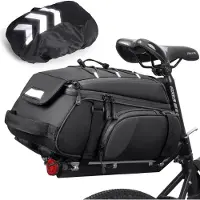 Merkloos Fahrradtasche für Gepäckträger – 4-in-1 – 15 Liter – Wasserdichtes 600D Oxford-Material – Rucksack – Reflektierend