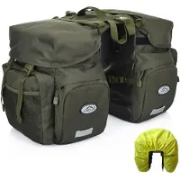 Merkloos Fahrradtasche Radtasche Gepäcktasche - Dichtes Planenmaterial - 600D Nylon - Schwarz, Camouflage, Armeegrün, Grau - Für den Fahrradfahrer