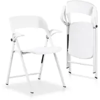 OEM 2er-Set Klappstühle mit Armlehnen, Kunststoff, Weiß, bis 181,4 kg