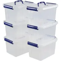 Merkloos Elzusha – Set aus 6 transparenten Aufbewahrungsboxen mit Deckel