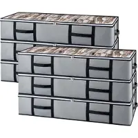 Merkloos Omgoods – Set aus 6 Unterbett-Aufbewahrungsboxen mit Deckel, 90 Liter