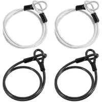 Merkloos Fahrradschloss Stahlseil Schlaufenkabel - 1 m - 3 mm - Edelstahl - 4 Stück - Für Fahrrad und Motorrad