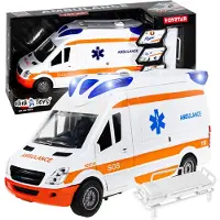 Click4toys Rettungswagen mit Licht Sound Reibungsantrieb Trage