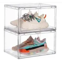 Merkloos Solidchoice – Set aus 2 stapelbaren, transparenten Schuhboxen