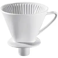 Cilio Kaffeefilter mit Stutzen, weiß, Glasierter Keramikfilter mit Loch, perfekt für Isolierkannen und -Flaschen, Durchmesser: 13,5 cm