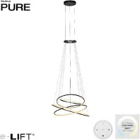 Paul Neuhaus LED-Hängelampe E-Flying Rings, mystic grey, Ø110cm, CCT