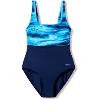 Speedo - Women's Print Contour Eclipse One Piece - Badeanzug Gr 42 blau