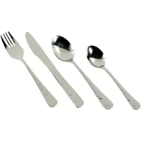 Michelangelo Kinderbesteck "KIDS 4-teiliges, Edelstahl rostfrei 18/10", silber, 4, Edelstahl 18/10, Essbesteck-Sets, Kinderbesteck, Praktisches Komplett-Set für den täglichen Gebrauch