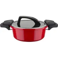 GSW Dampfgartopf "Gourmet", rot, H:10cm Ø:24cm, Töpfe, Dampfgartopf, Dampfkochtopf mit Ventil zum Druckausgleich kein Überdruck, Induktion
