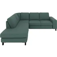 Set One By Musterring Ecksofa "MR365", grün, B:245cm H:84cm T:219cm, 88% Polyester, 12% Polyacryl, Sofas, Ecksofa, Mit gerader 27 cm Armlehne, wahlweise in 3 Materialien, 245 x 219 cm
