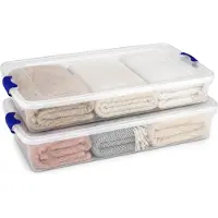 OEM Aufbewahrungsboxen unter dem Bett, 2er-Set, Blau, 60 Liter