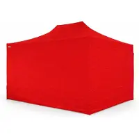 Ambitent Faltpavillon 3x4,5 m ALU Standard – Sechskantprofil 40 mm, Plane 450 g/m², 4 geschlossene Seitenwände, Rolltasche - Rot