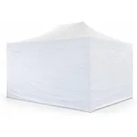 Ambitent Faltpavillon 3x4,5 m ALU Premium – Sechskantprofil 50 mm, Metallverbinder, Plane 450 g/m², 4 geschlossene Seitenwände, Rolltasche - Weiß