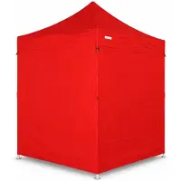 Ambitent Faltpavillon 2x2 m Stahl Standard – Sechskantprofil 40 mm, Plane 450 g/m², 4 geschlossene Seitenwände, Rolltasche - Rot