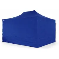 Ambitent Faltpavillon 3x4,5 m ALU Premium – Sechskantprofil 50 mm, Metallverbinder, Plane 450 g/m², 4 geschlossene Seitenwände, Rolltasche - Blau