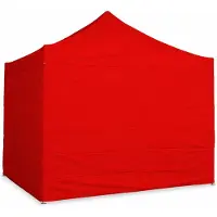 Ambitent Faltpavillon 3x3 m Stahl Premium – Profil 35x35 mm, Metallverbinder, Plane 450 g/m², 4 geschlossene Seitenwände, Rolltasche - Rot