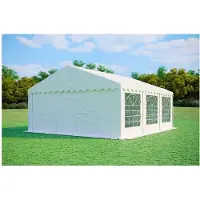 Ambitent Partyzelt 5x6 m STANDARD – PVC-Plane 500 g/m², flammhemmend, verzinkte Stahlrohre Ø38 mm, bis 60 Personen - Weiß