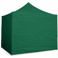 Ambitent Faltpavillon 4x4 m ALU Premium – Sechskantprofil 50 mm, Metallverbinder, Plane 450 g/m², 4 geschlossene Seitenwände, Rolltasche - Grün