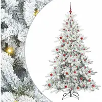 Syfax Künstlicher klappbarer Weihnachtsbaum Weiß 210 cm PVC und Stahl