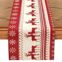 OEM Tafelloper 240x40 cm rotes Rentier Weihnachtsdeko