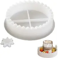 OEM 3D Adventskalender Gießform, Silikon, rund, mit Stern, 15x15 cm