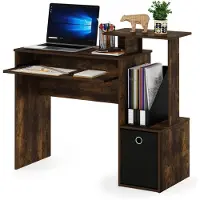 OEM Computerschreibtisch mit Box, Holz, Amber/Schwarz, 39,9x100,1x86,6 cm