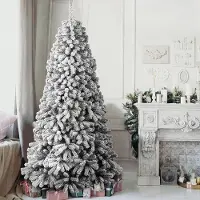 OEM Weihnachtsbaum Super Donau, beschneit, 240 cm, mit Eisenkreuz