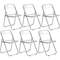OEM 6 transparente Klappstühle, Metallrahmen, 120-150 kg, für Garten & Wohnzimmer