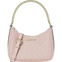 Michael Kors Jet Set Small Signature Logo Convertible Crossbody Bag Powder Blush