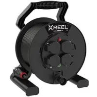Pce 9250004-p Kabeltrommel XREEL 250 4xSSD nat Shutter 25m 3G1,5 H05VV-F schwarz BA IP54 9250004p