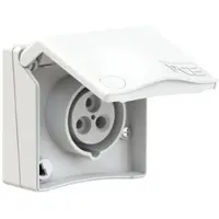 Pce 843-4v CEE-Anbausteckdose Design 16A 3p 4h IP44 (weiß) 8434v