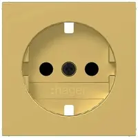 Hager WAS7200C08 Zentralstück für Steckdose SCHUKO, erh. BS, A.x/C.x, gold, metallisch