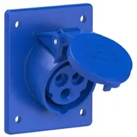 Pce 413-6f8h CEE-Anbausteckdose schräg (80x97mm) 16A 3p 6h IP44/IP54 mit Hilfskontaktschalter 4136f8h