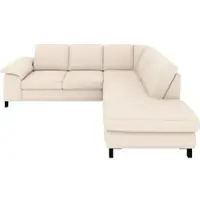 Set One By Musterring Ecksofa "MR365", weiß, B:247cm H:84cm T:219cm, 95% Polyester, 5% Nylon, Sofas, Ecksofa, Mit gerundeter 29 cm Armlehne, wahlweise in 3 Materialien,247 x 219 cm