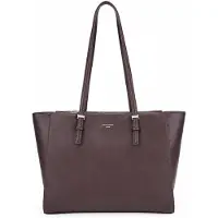 David jones - Damen Shopper Handtasche, Große Tasche Tote Bag Leder Braun