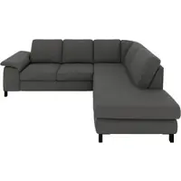 Set One By Musterring Ecksofa "MR365", anthrazit, B:247cm H:84cm T:219cm, 95% Polyester, 5% Nylon, Sofas, Ecksofa, Mit gerundeter 29 cm Armlehne, wahlweise in 3 Materialien,247 x 219 cm