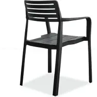 AEA Designer Schwarzer Terrassenstuhl Edler Gartenstuhl Luxus Möbel