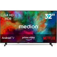 Medion 80 cm (32 Zoll) Full HD Fernseher (Android TV, Smart TV, HDR, Prime Video, PVR, Bluetooth, MD 832100)