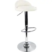 OEM Barhocker mit Fußstütze, höhenverstellbar, drehbar, Kunstleder, Weiß