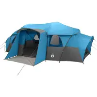 vidaXL Familienzelt mit Regenschutz wasserdicht 10 Personen Blau