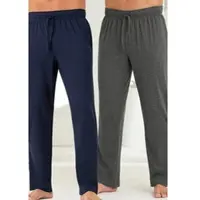 Witt Schlafanzug "Hose lang Hose lang 2 Stück", Herren, Gr. 56/58, grau (marine, anthrazit, meliert), Homewear-Sets Schlafanzug, Topseller
