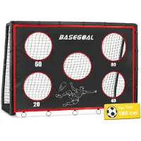 Merkloos Fußballtor Fußballgoal Gartenfußballtor - 180 x 70 x 120 cm - Stahlrahmen - Klappbar - Für Garten und Park