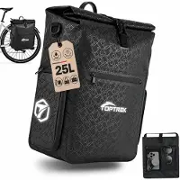 Merkloos Fahrradtasche Gepäckträgertasche - 25 Liter - Wasserdicht - Mit Außenfächern - Reflektierendes Logo