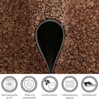 Andiamo Fußmatte "Samson" Gr. 3, braun, B:100cm H:6mm L:150cm, Baumwolle, Kunstfaser, Teppiche, Fußmatte, Schmutzfangmatte, waschbar, rutschhemmend, auch als 2er Set erhältlich