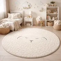 The Carpet Teppich "Elisa Kids", beige (creme), H:12mm Ø:160cm, Polypropylen, Teppiche, Teppich, Kids Kinderzimmer Teppich strapazierfähig und pflegleicht