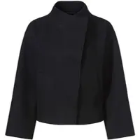 HEINE Blusenblazer "Blazer Jackenblazer in Flausch-Qualität", Damen, Gr. 44/46, schwarz, Modisch, Blazer Blusenblazer