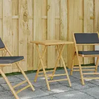 Merkloos Faltbarer Bambus-Gartentisch, 55x55 cm